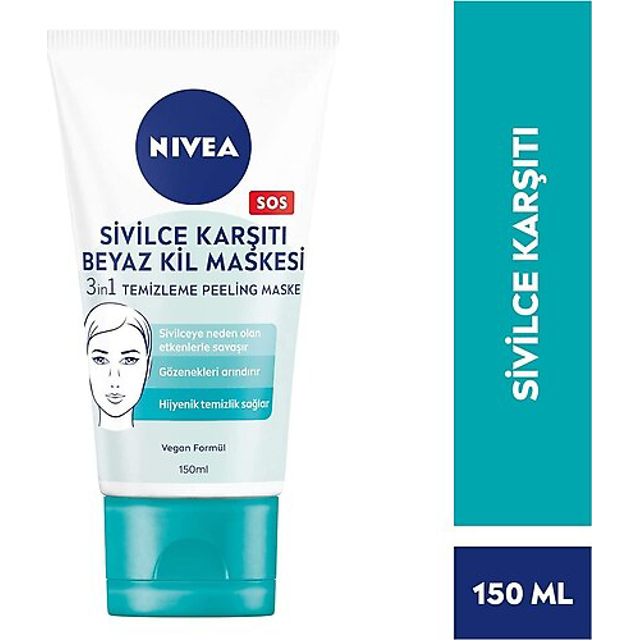 NIVEA BEYAZ KIL MASKESI 3 U 1 ARADA 150 ML