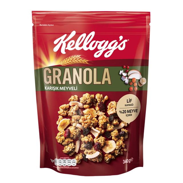 KELLOGG'S GRANOLA 340 GR KARISIK MEYVELI 