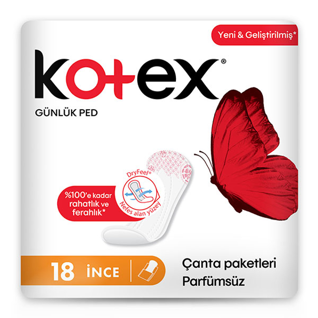 KOTEX PED GUNLUK TEKLI PKT.18'LI PARFUMSUZ