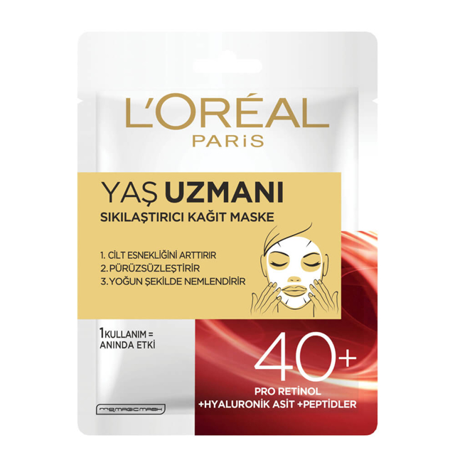 LOREAL MASKE KAGIT 40+ SIKILASTIRICI