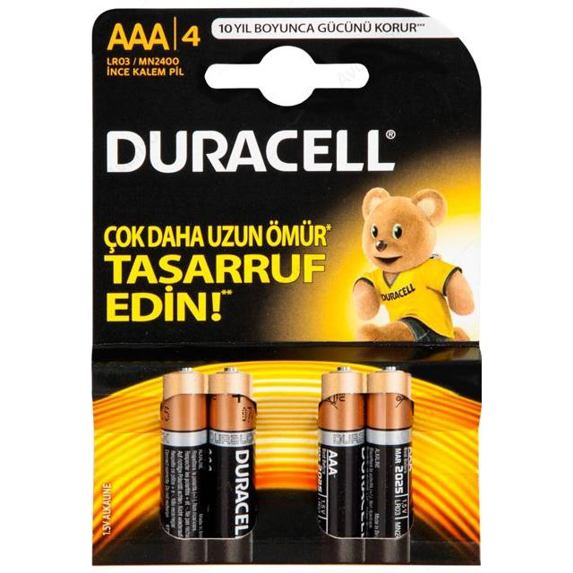 DURACELL PIL INCE AAA 4'LU.