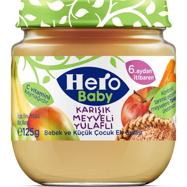 HERO BABY MAMA KAVANOZ 120 GR YULAF KARISIK MEYVE