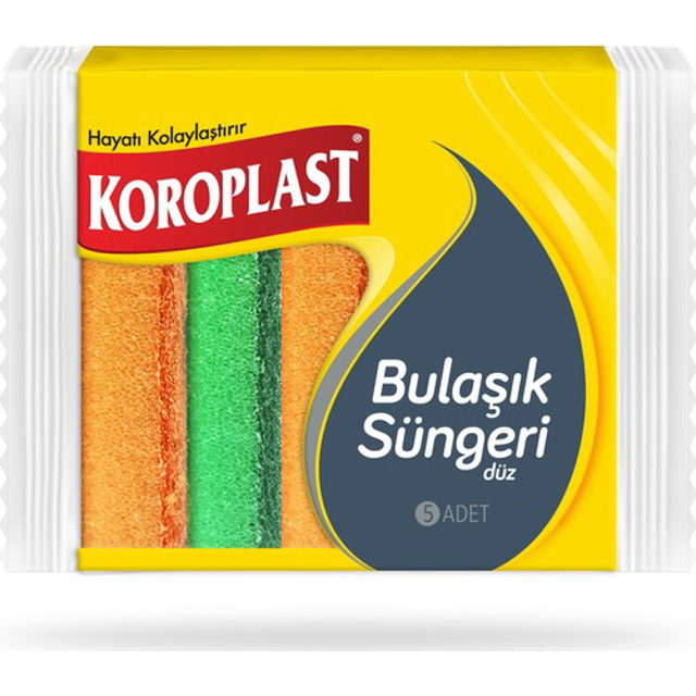 KOROPLAST BULASIK SUNGERI 5'LI DUZ