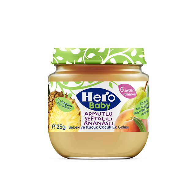 HERO BABY MAMA KAVANOZ 120 GR ARMUT SEFTALI ANANAS