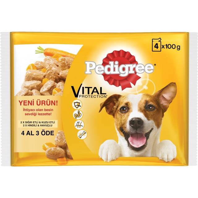 PEDIGREE POUCH 4*100 GR PAKET YETISKIN