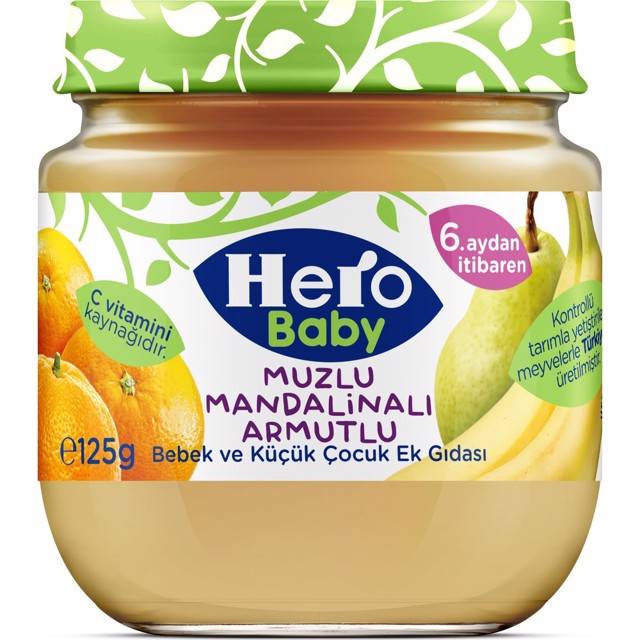 HERO BABY MAMA KAVANOZ 120 GR MUZ MANDALINA ARMUT