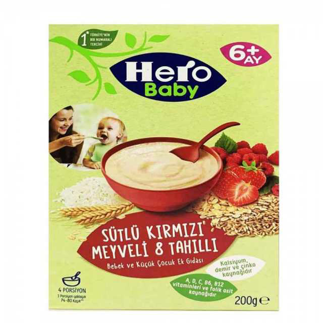 HERO BABY MAMA KASIK 200 GR 8 TAHILLI KIRMIZI MEYVE